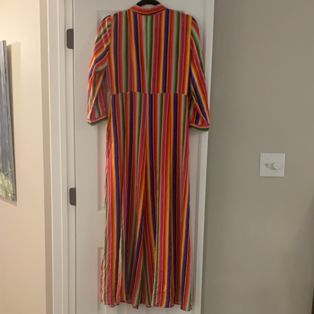 Philosophy Rainbow Striped Maxi shirt Dress size 10 - Picture 7 of 7